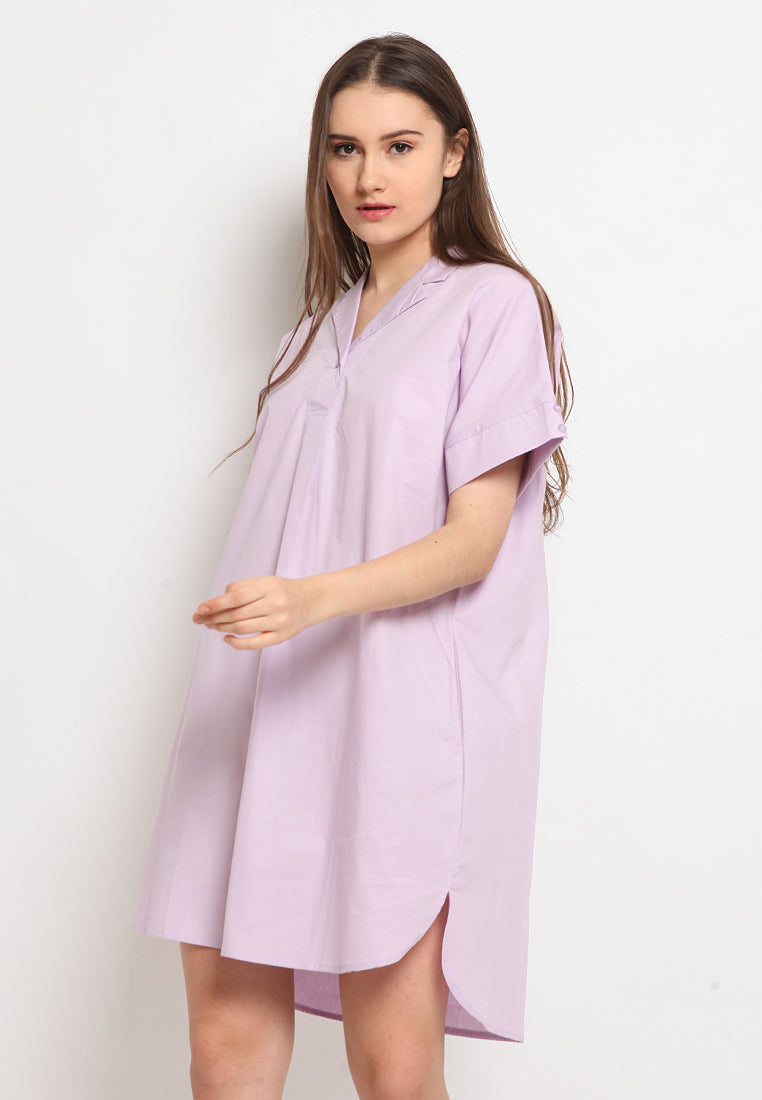 Open Collar Mini Dress