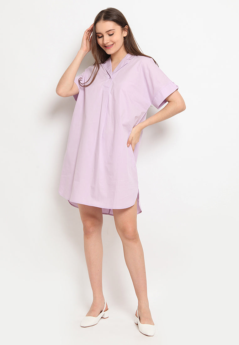 Open Collar Mini Dress