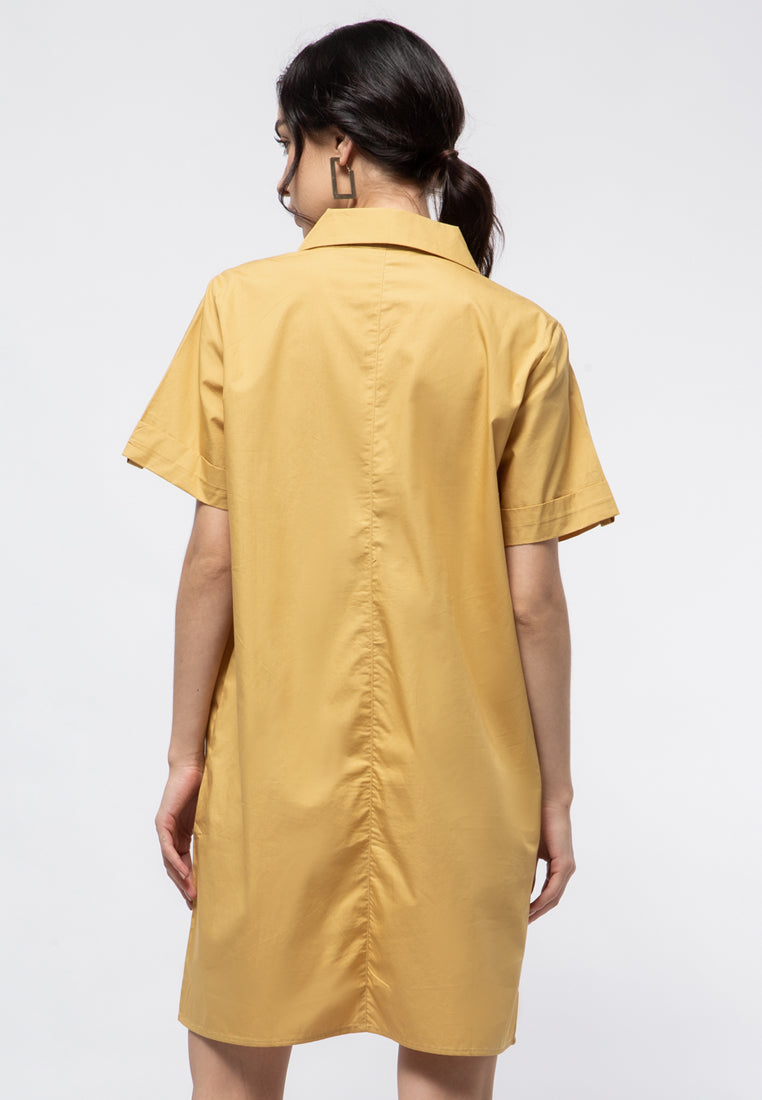 Short Dress with Notch Collar