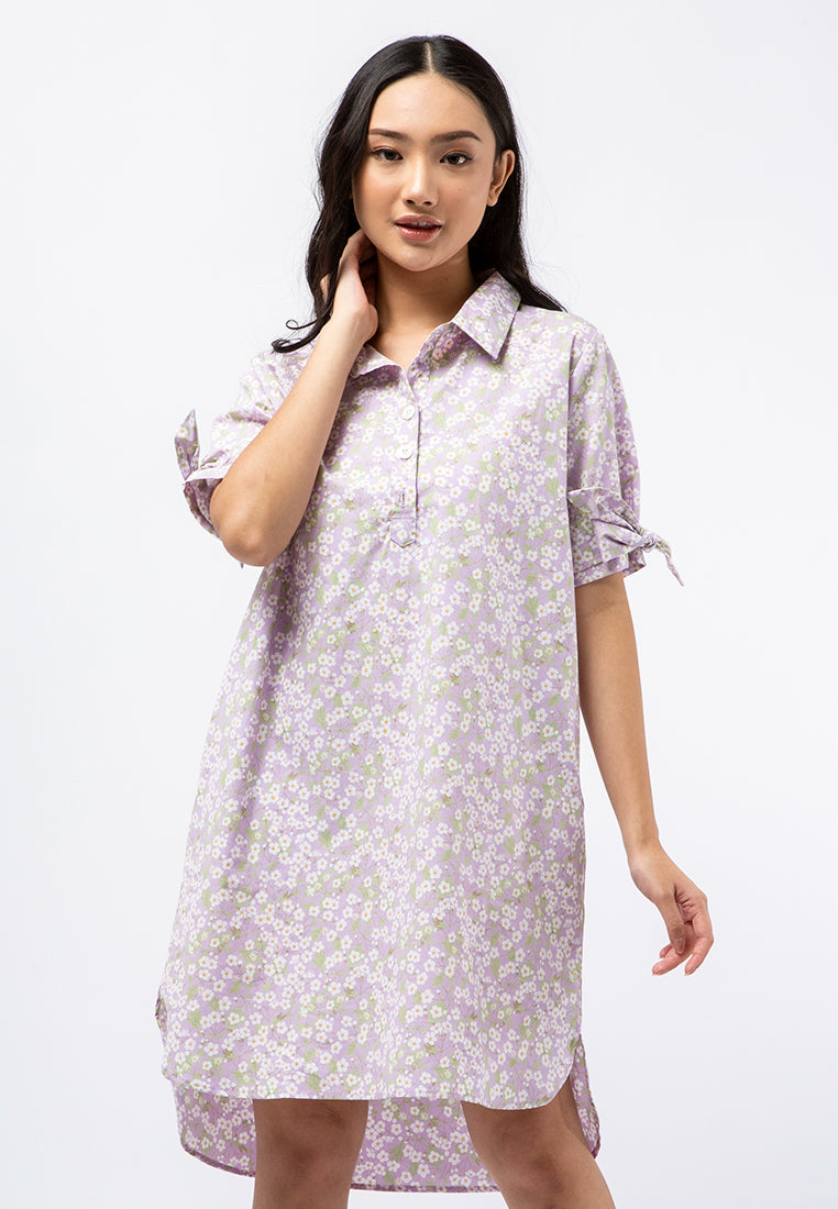 Knot Sleeve Mini Shift Dress
