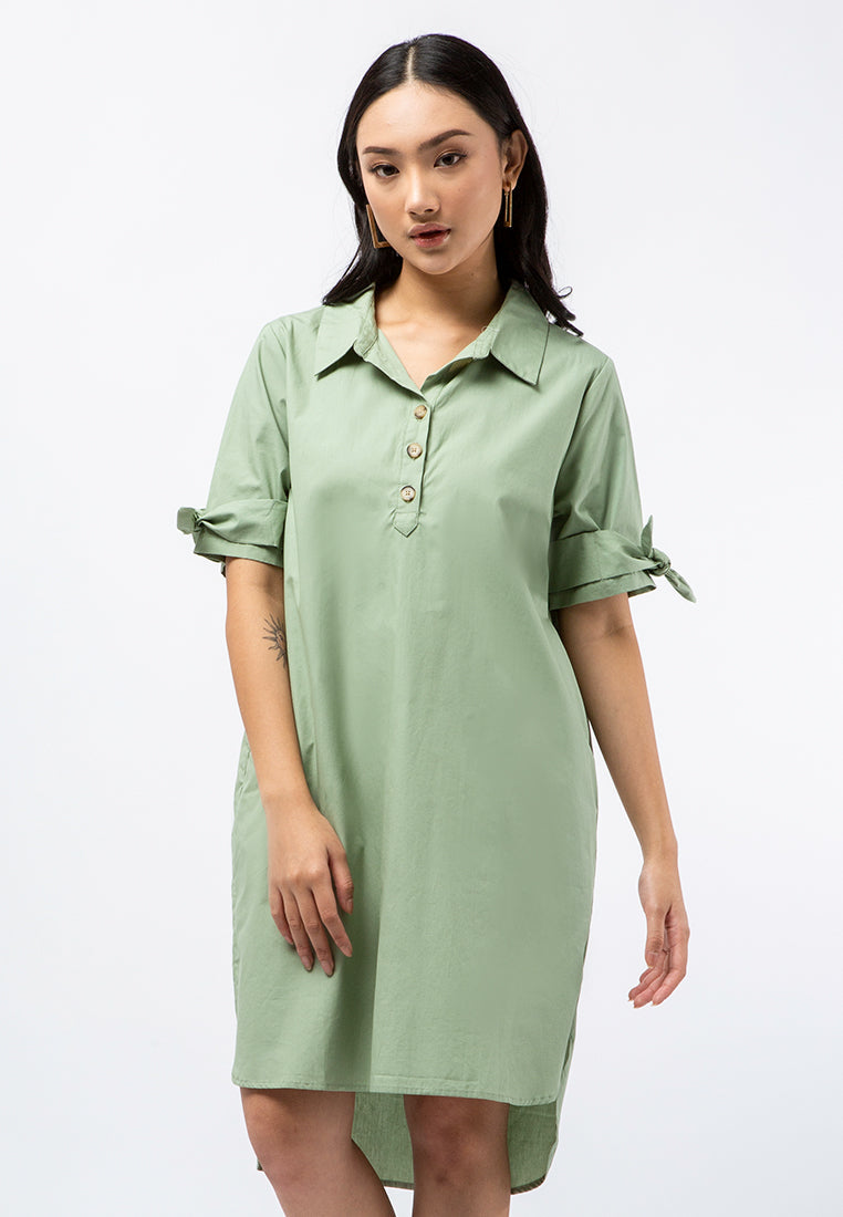 Knot Sleeve Mini Shift Dress