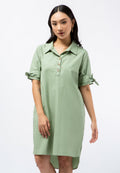 Knot Sleeve Mini Shift Dress