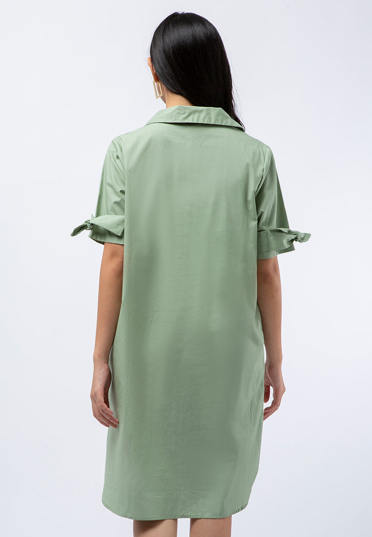 Knot Sleeve Mini Shift Dress