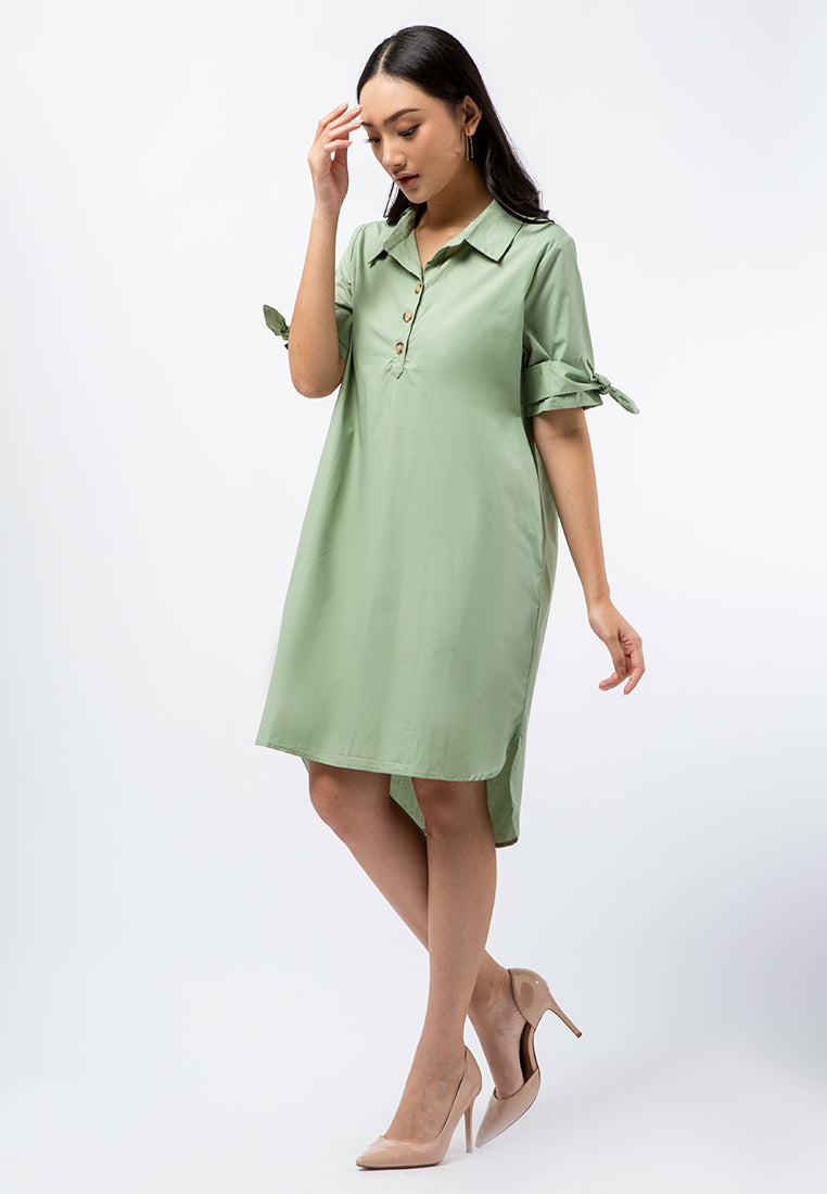 Knot Sleeve Mini Shift Dress