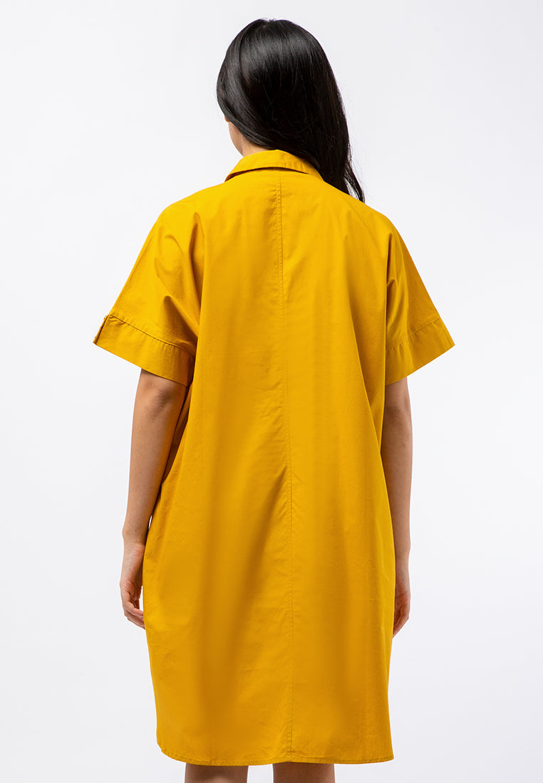 Pyjama Collar Shift Dress