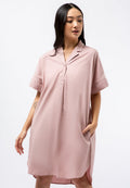 Pyjama Collar Shift Dress