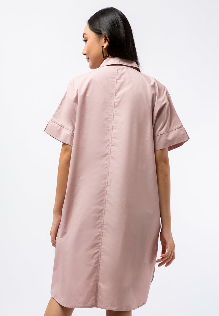 Pyjama Collar Shift Dress
