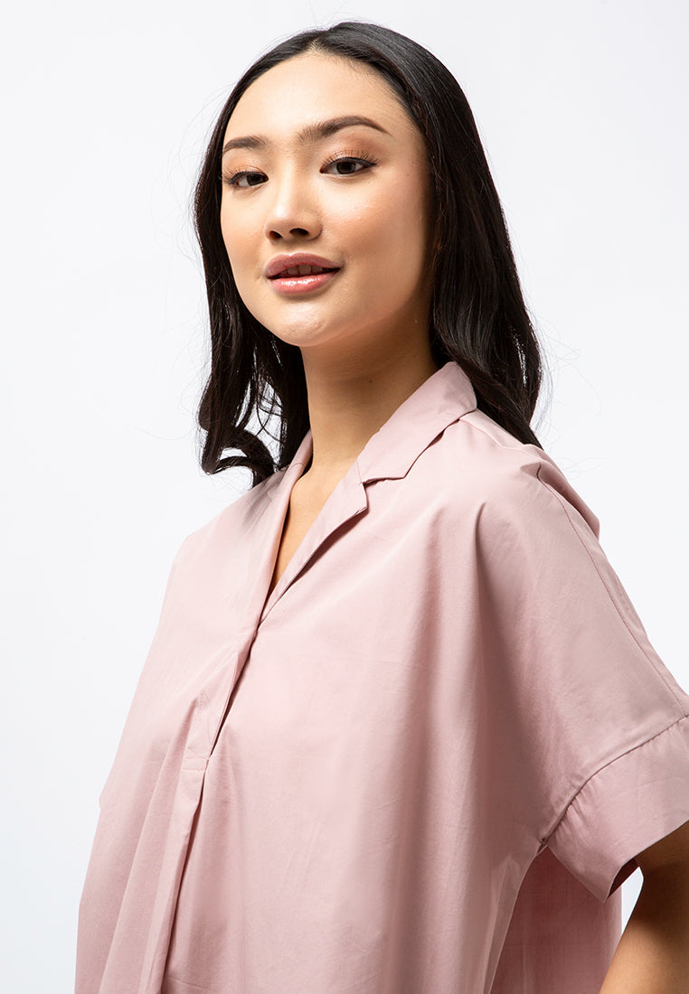 Pyjama Collar Shift Dress