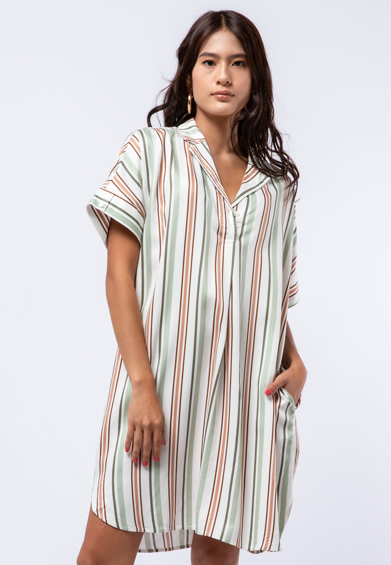 Pyjama Collar Short Dress