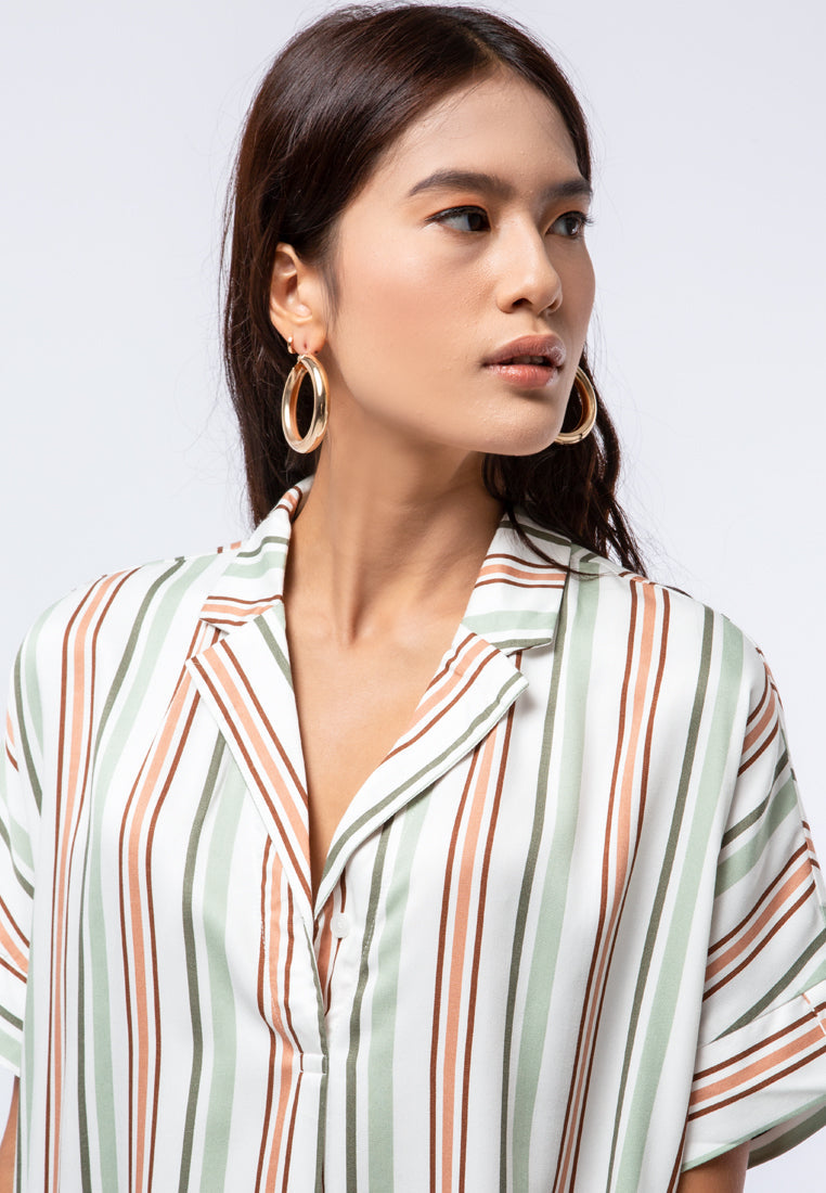 Pyjama Collar Short Dress