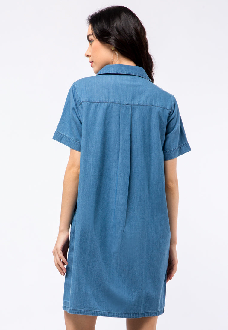 Mini Dress with Metal Zipper Opening