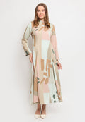 Printed Gamis with Mandarin Collar