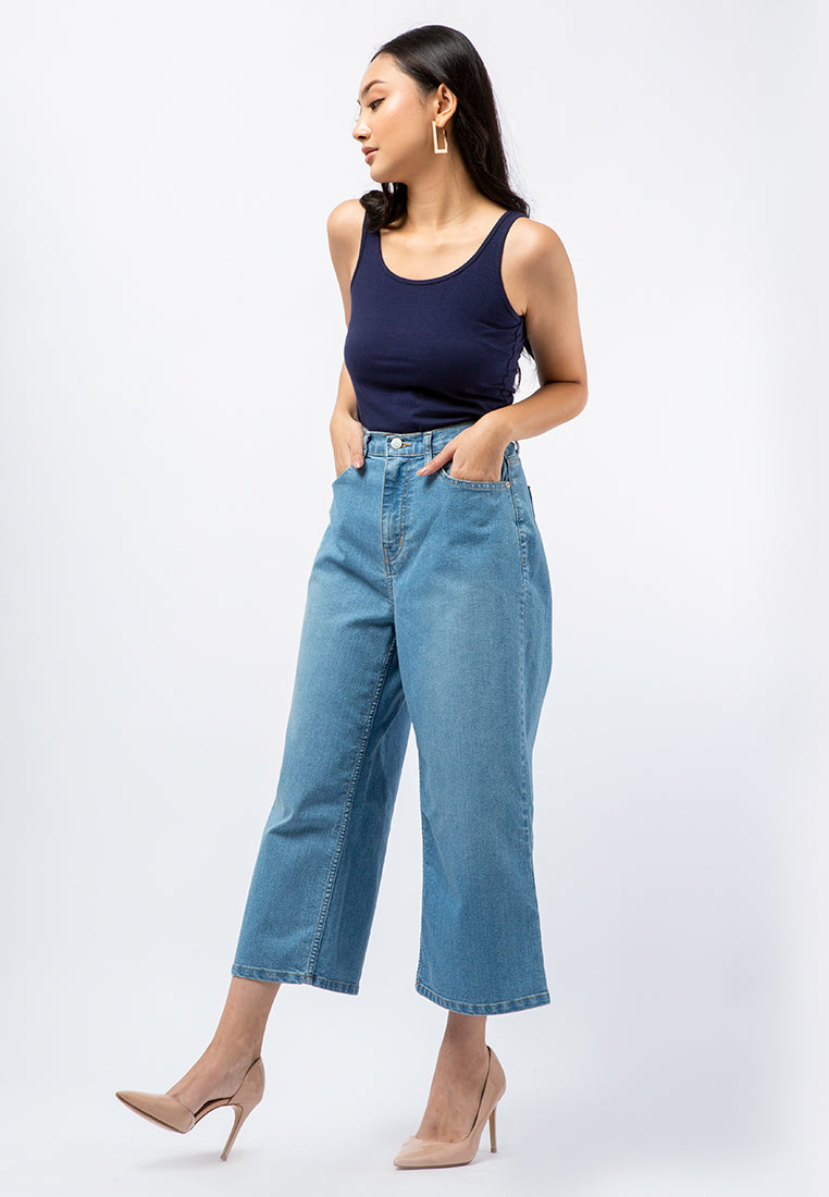High Waist Straight Denim Pants