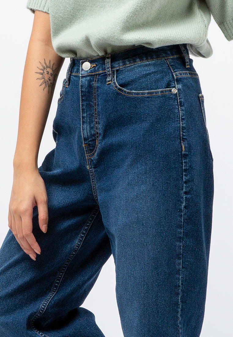 High Waist Straight Denim Pants