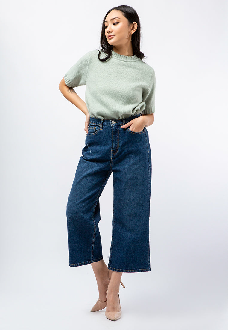 High Waist Straight Denim Pants