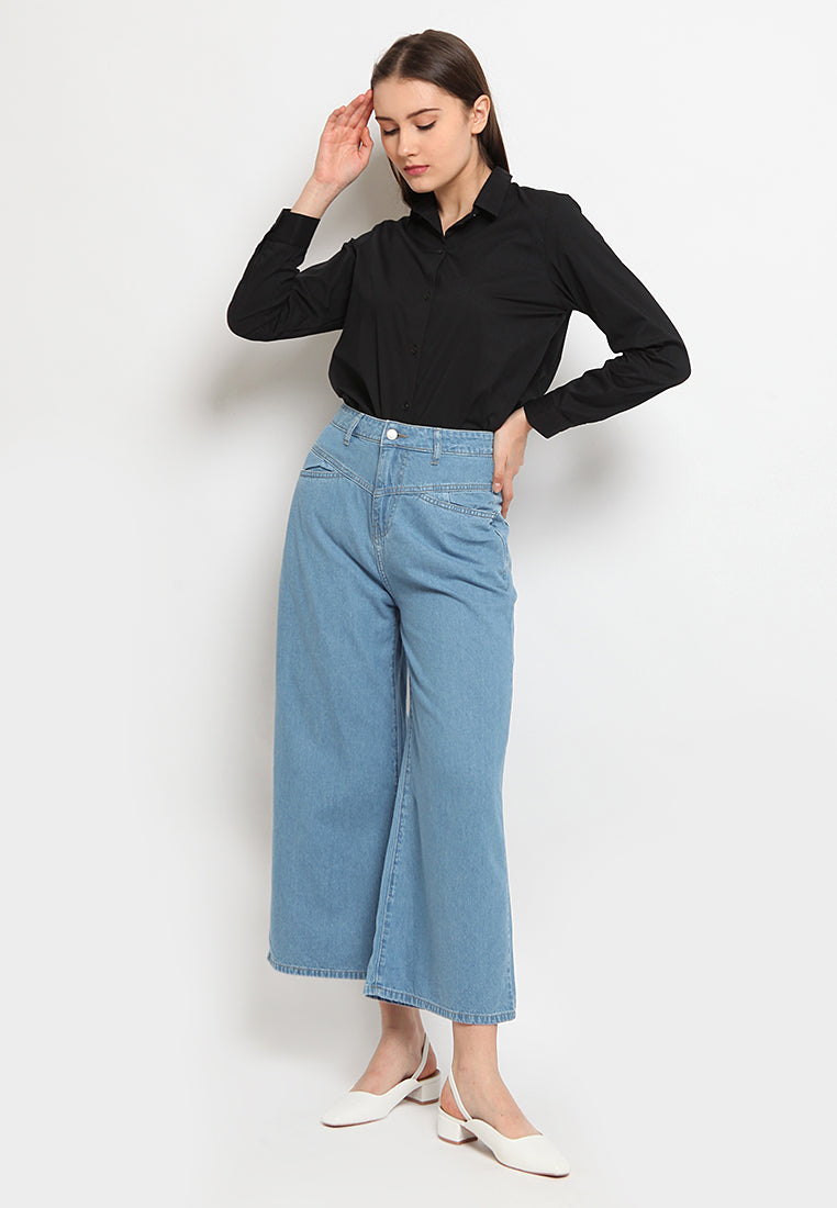 Wide Leg Denim Pants