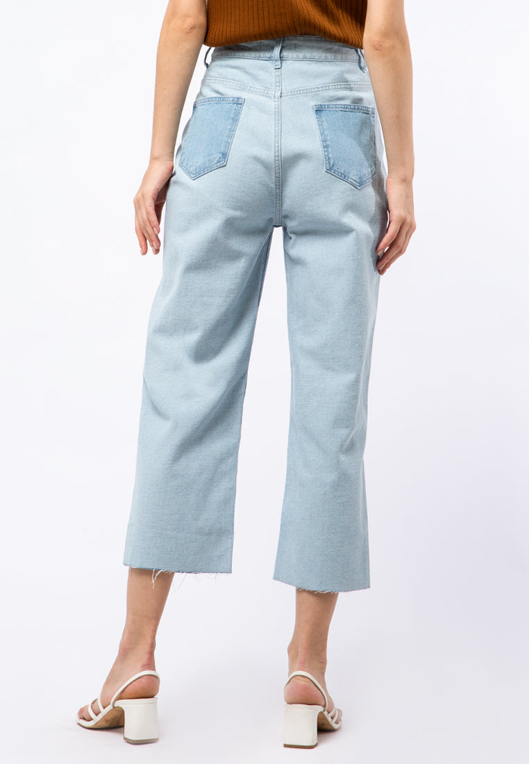 Highwaist Patchwork Denim Pants
