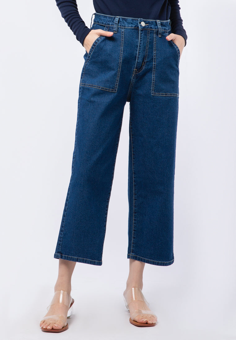 Denim Pants with Patch Pocket