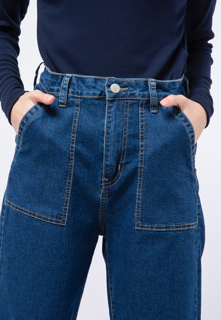Denim Pants with Patch Pocket