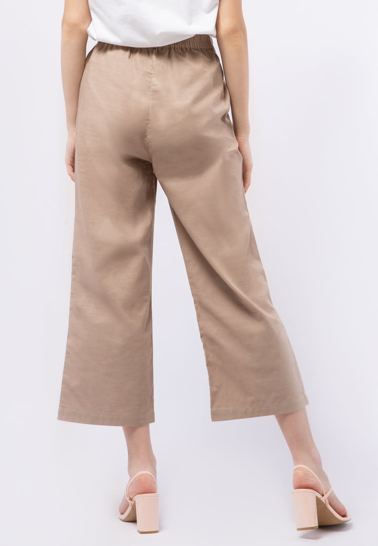 High Waist Pants with Elastic Band