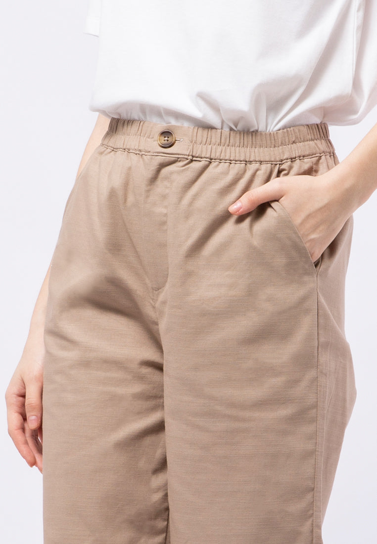 High Waist Pants with Elastic Band