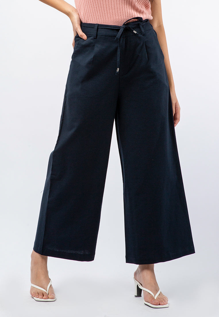 High Waist Linen Blend Pants