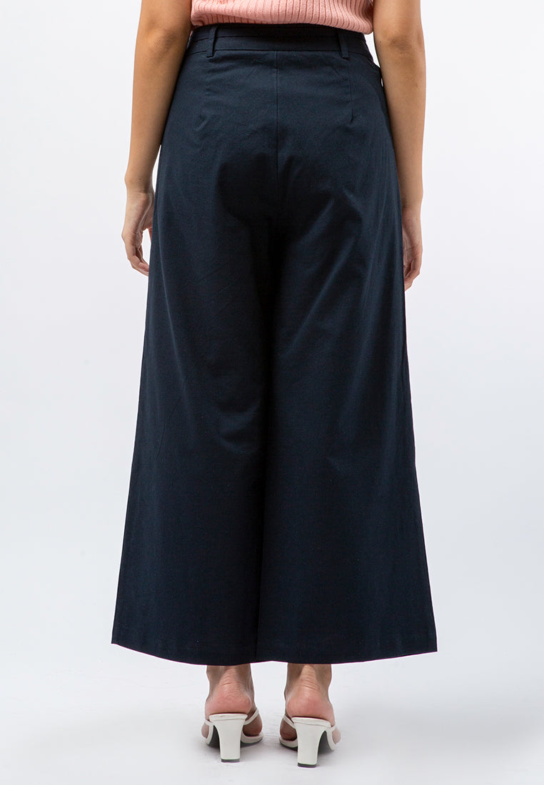 High Waist Linen Blend Pants