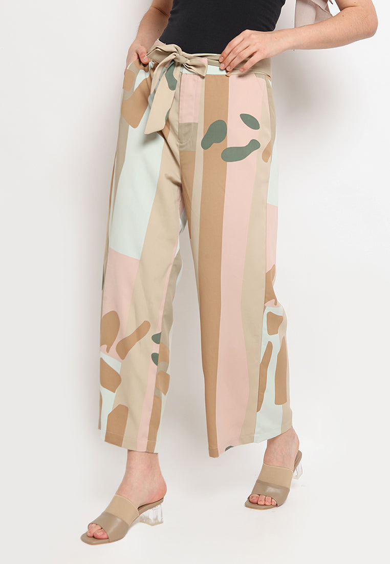 Printed Wide Leg Pants