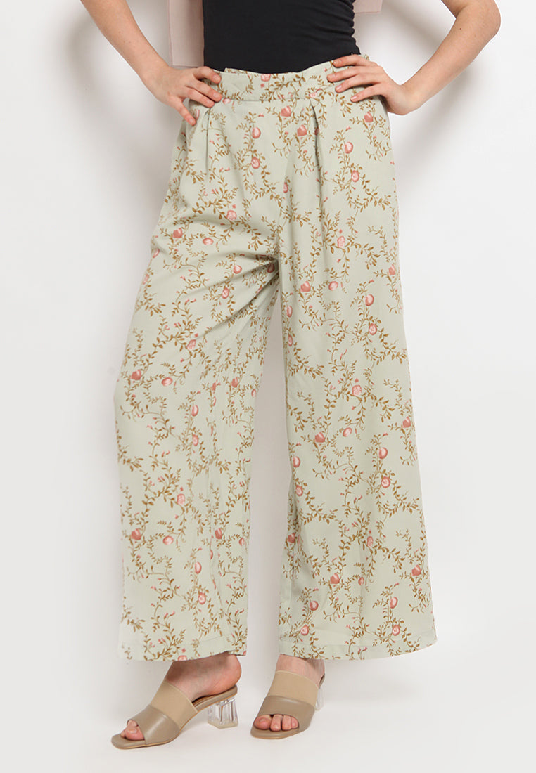 Printed Wide Leg Pants