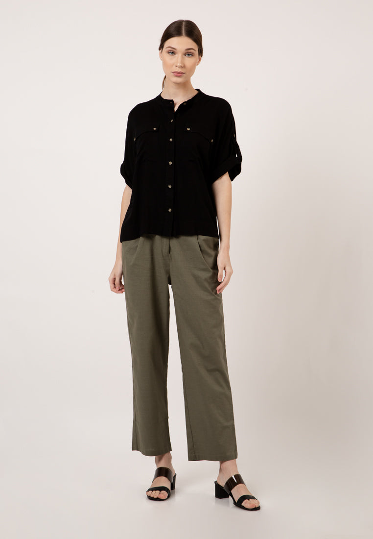 Dusty green highwaist pants
