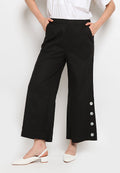 Wide Leg Pants with Side Button