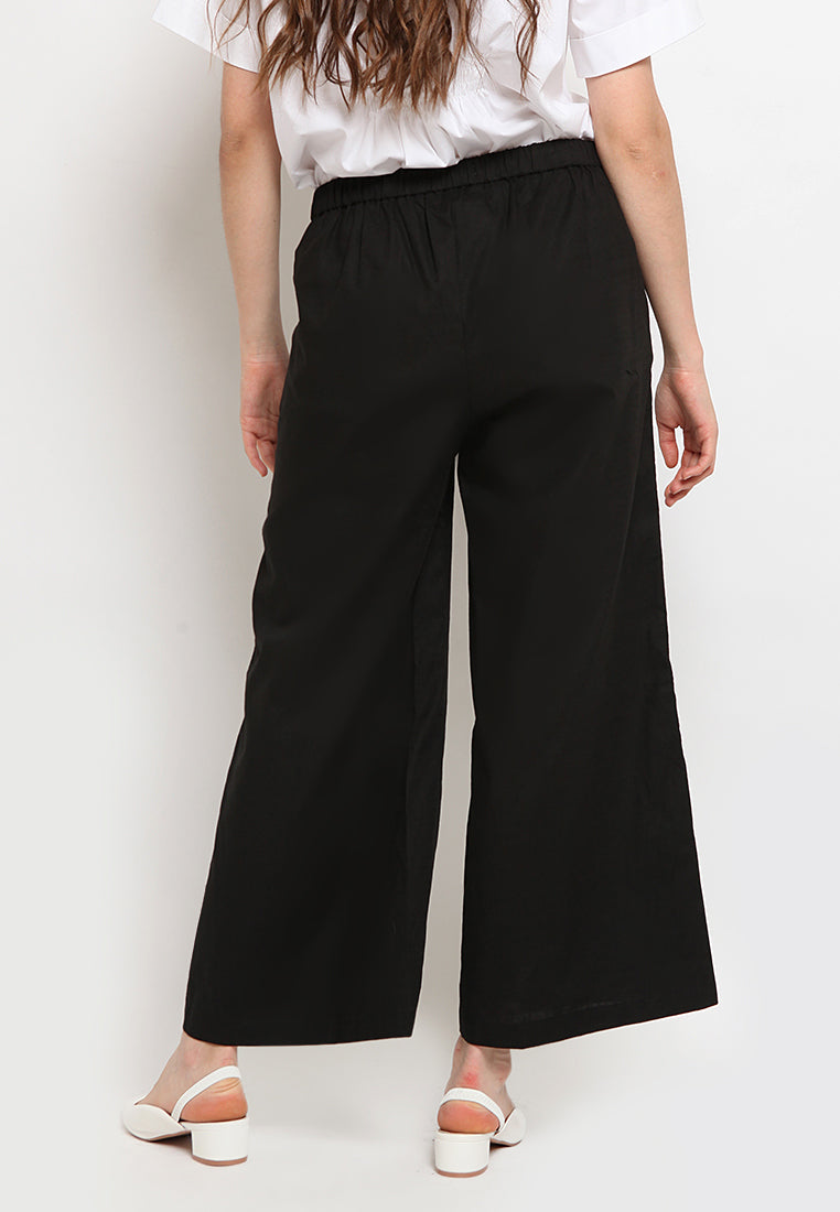 Wide Leg Pants with Side Button