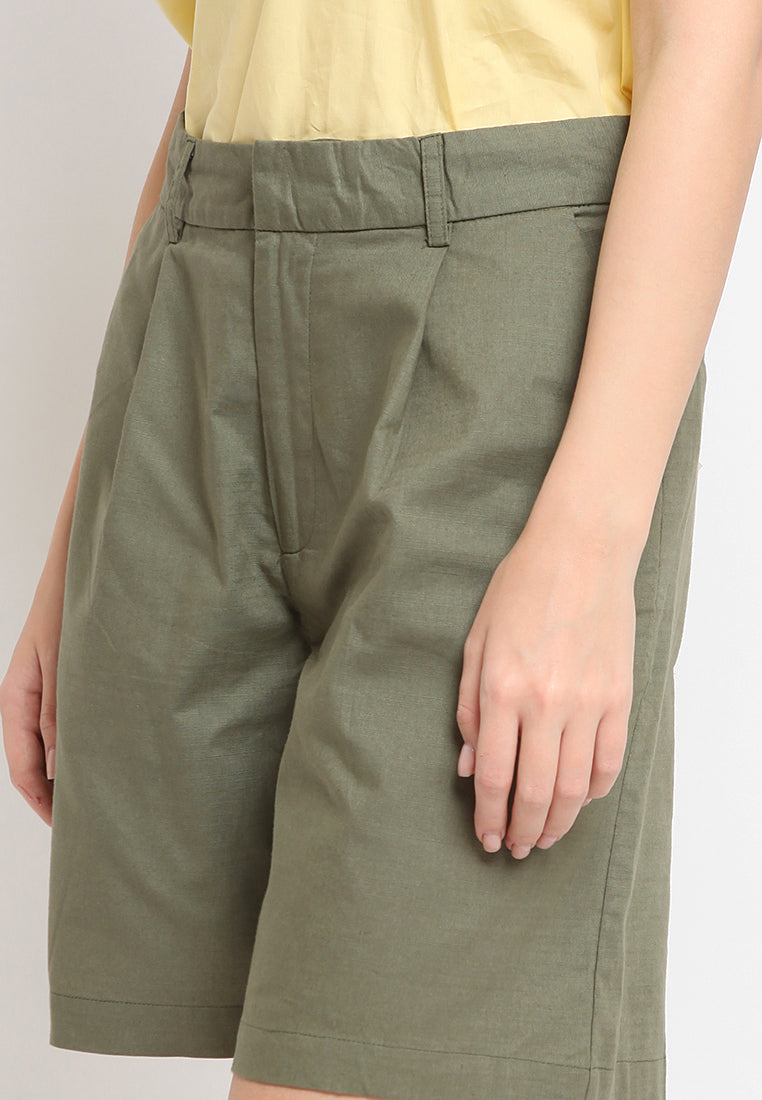 High Waist Bermuda Pants
