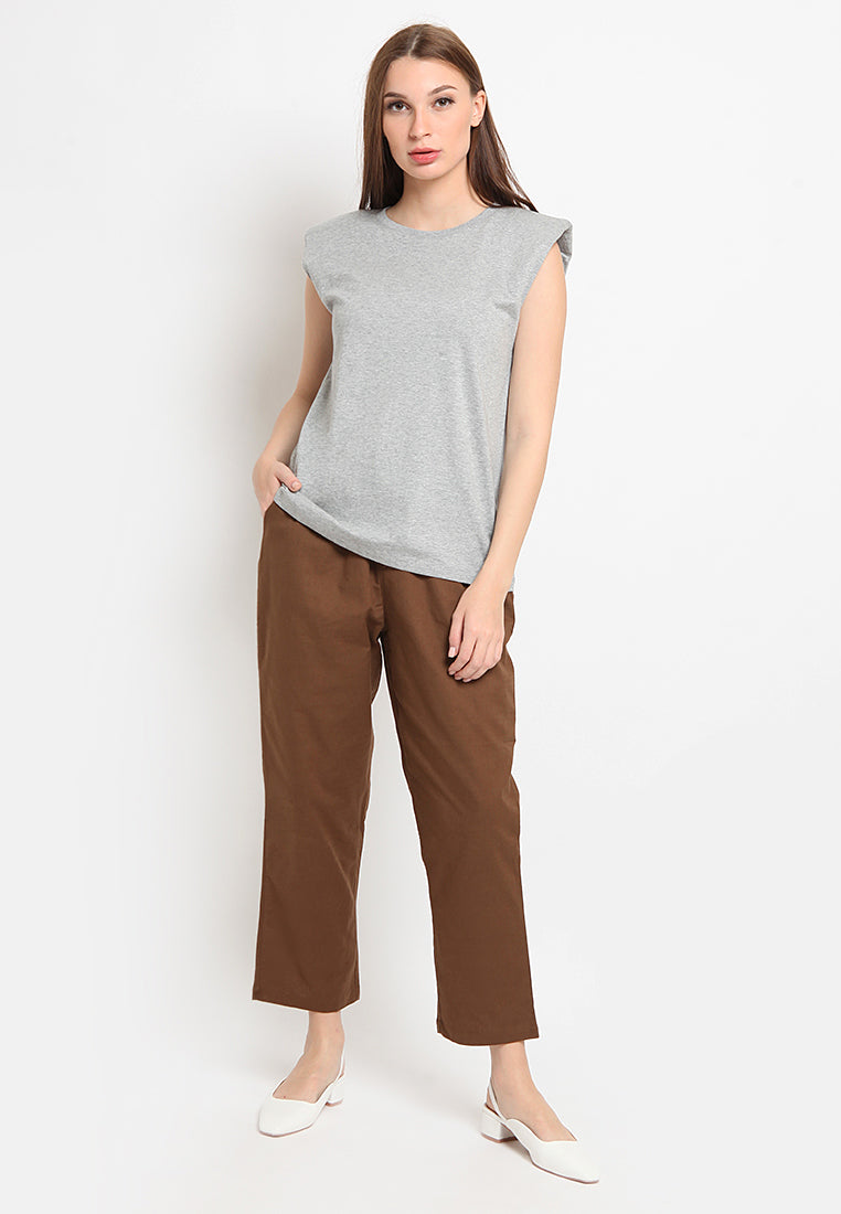 Sleveeless T-shirt with Shoulder Pads