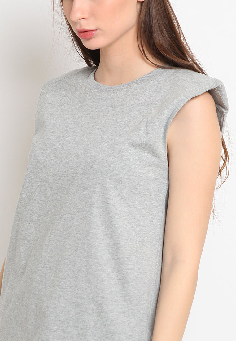 Sleveeless T-shirt with Shoulder Pads