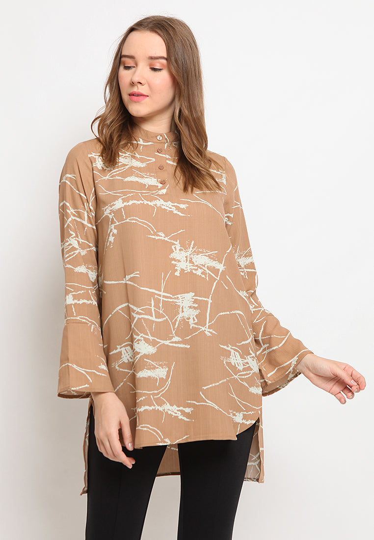 Printed Bell Sleeves Tunic