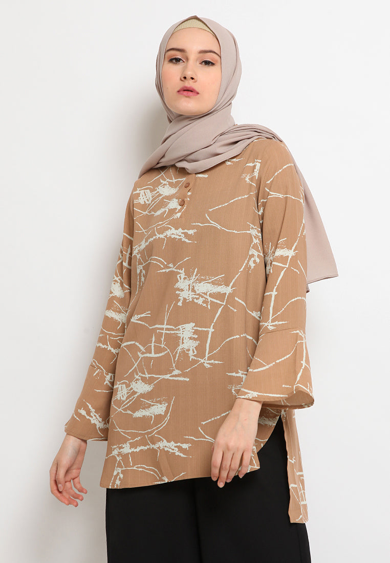 Printed Bell Sleeves Tunic