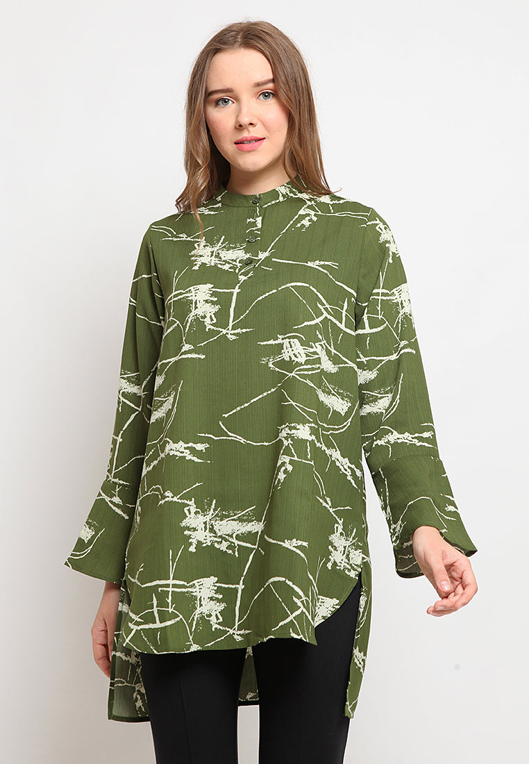 Printed Bell Sleeves Tunic