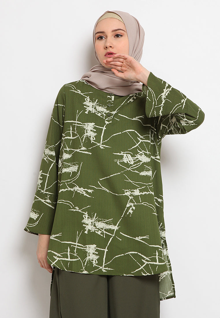 Printed Bell Sleeves Tunic