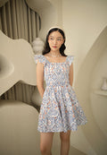 Printed Ruffle Mini Dress