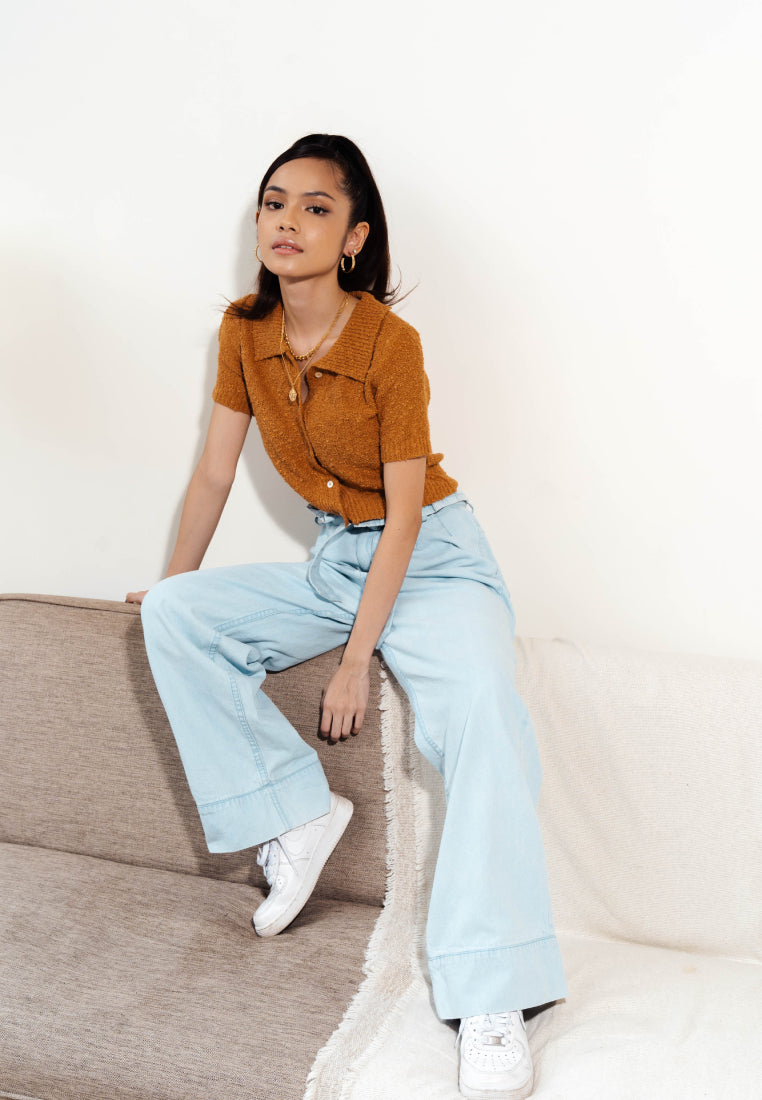 Polo Top with Shell Button Details