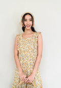 Volume Frill Sleeves Midi Dress