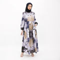 Saudade Printed Dress White-Blue