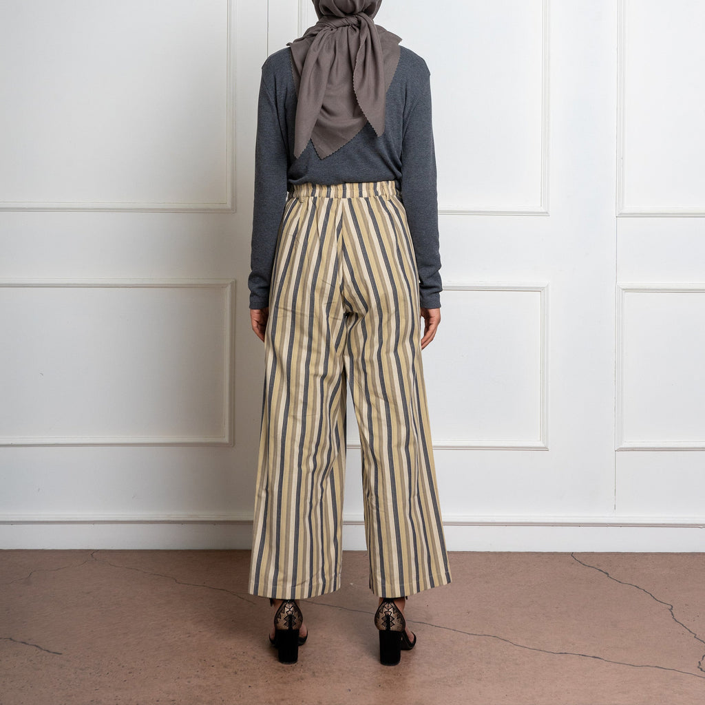 Striped Palazzo Pants Khaki