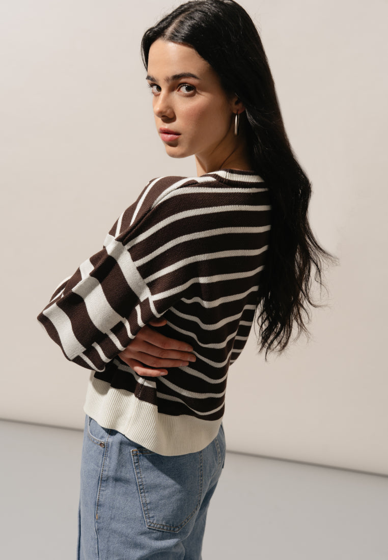 Loose Printed Knit Top
