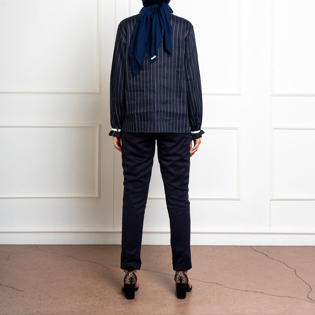 Striped Longsleeve Blouse Black