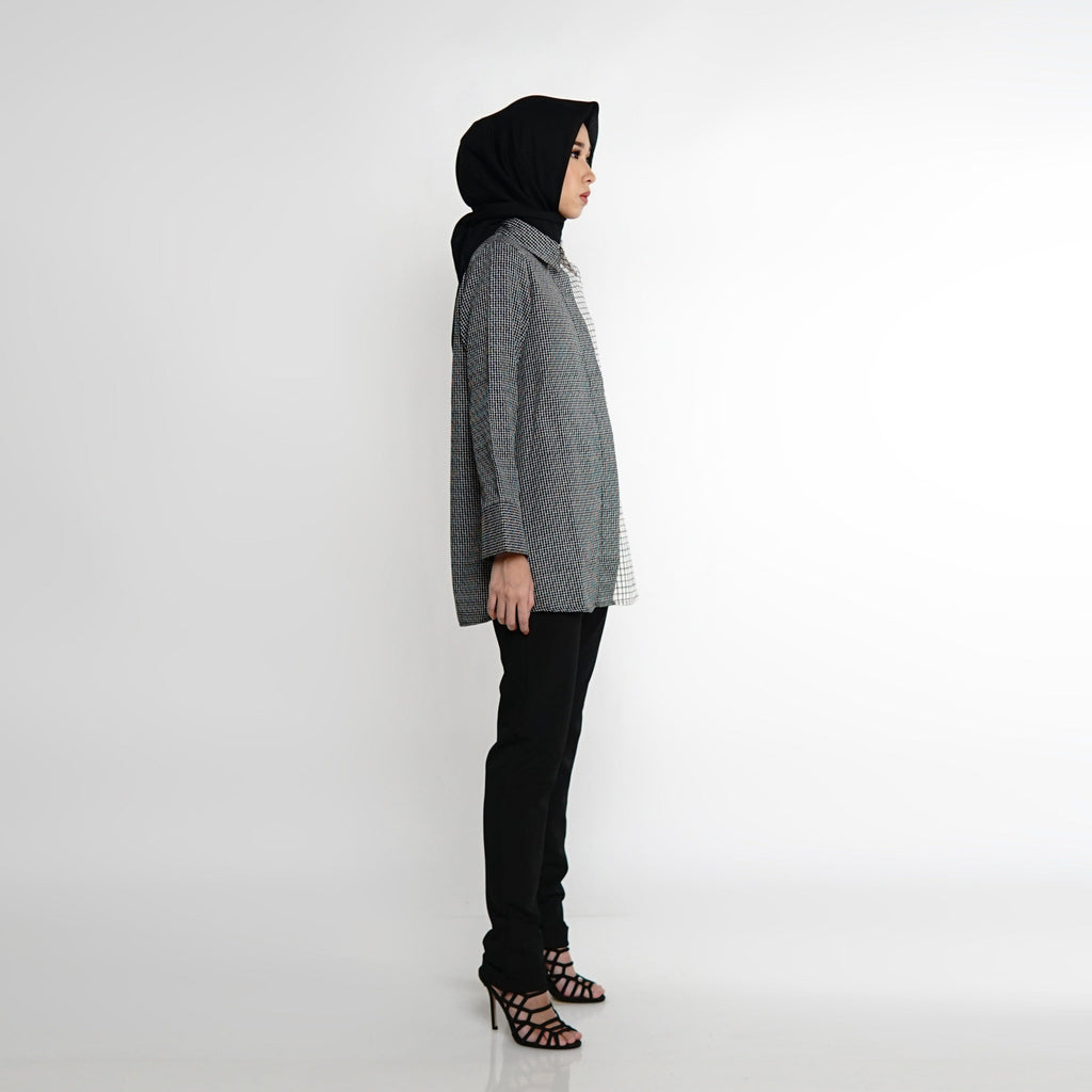 Pattern On Pattern Shirt Black-White