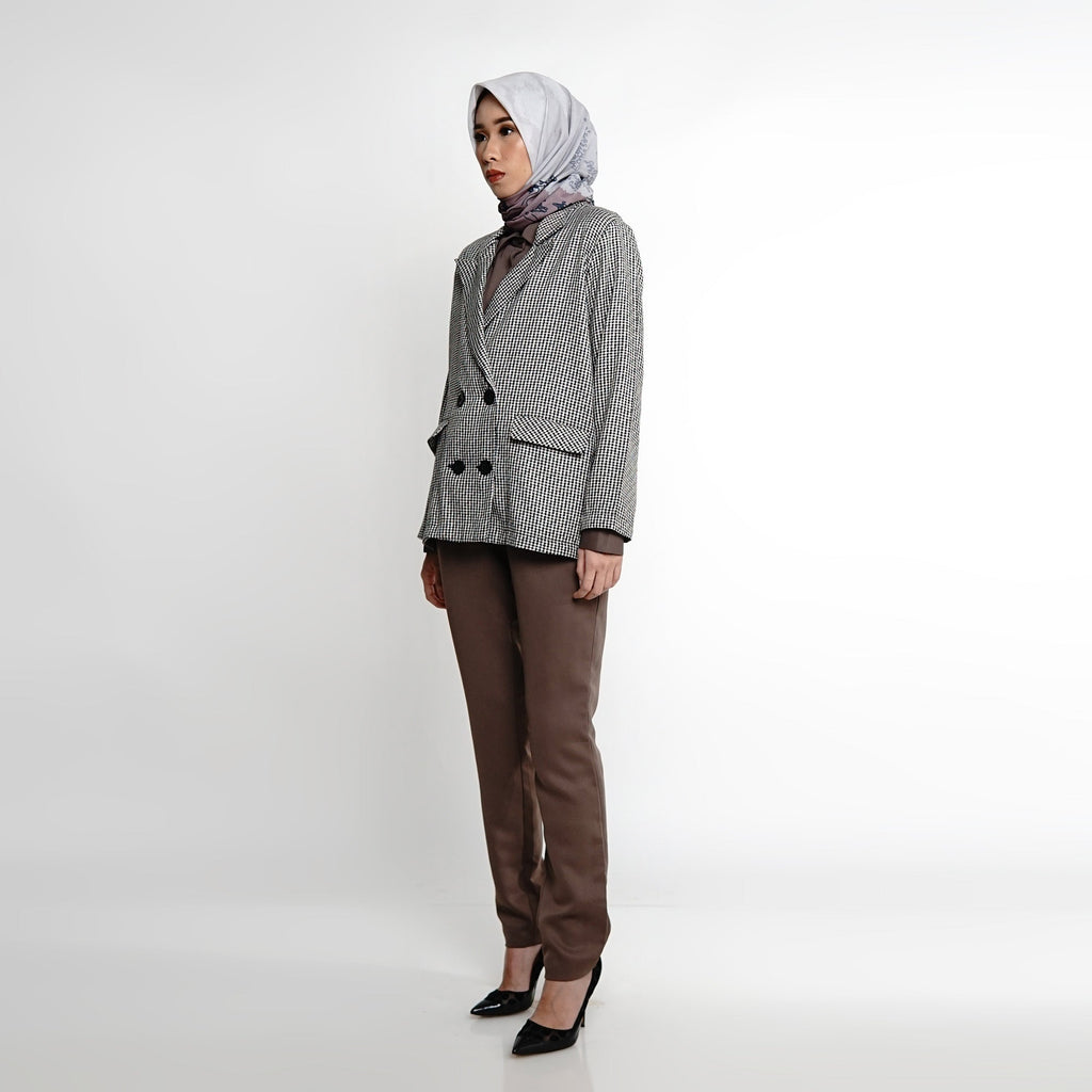 Tweed Blazer White-Black