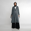 Striped Long Blazer Grey