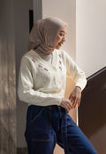 Embroidered Long Sleeve Crop Cardigan
